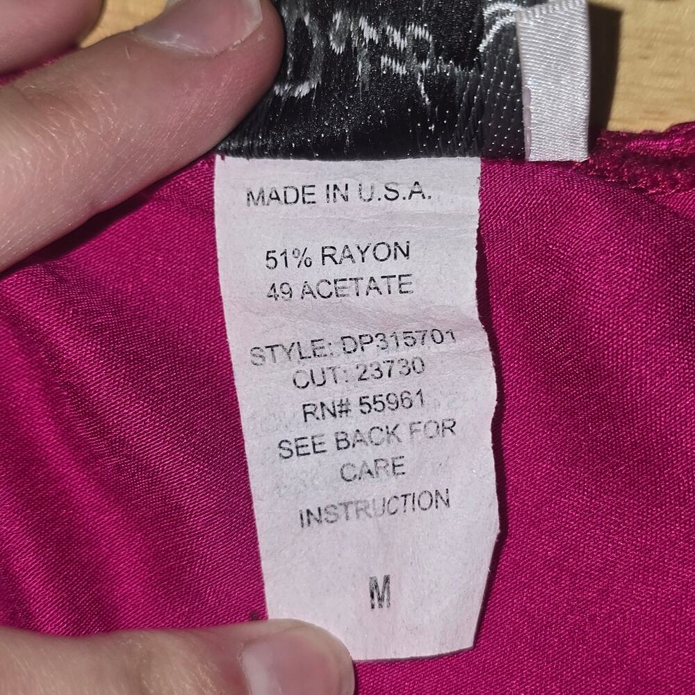 Vintage Y2k Hot Pink Formal Satin Ruffle Dress Debut Size Medium - Picture 4 of 13